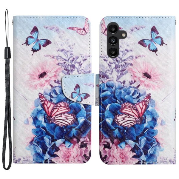 Wonderland Samsung Galaxy A24 4G Flip Etui - Lilla Sommerfugle Multicolor
