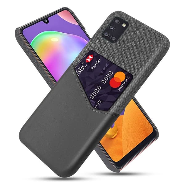 Bofink Samsung Galaxy A31 skal med korthållare - Silver/Grå Silvergrå