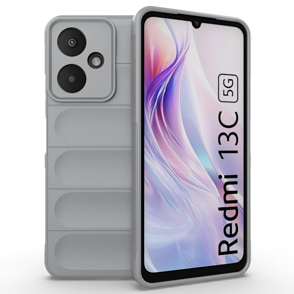Mjukt greppformat Xiaomi Redmi 13C skal - Ljusgrå Silvergrå