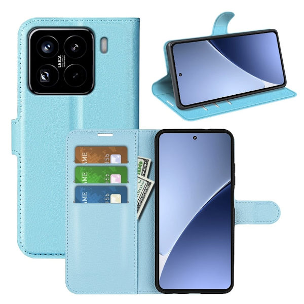 Klassisk Xiaomi 15 Pro flip etui - Blå Blue