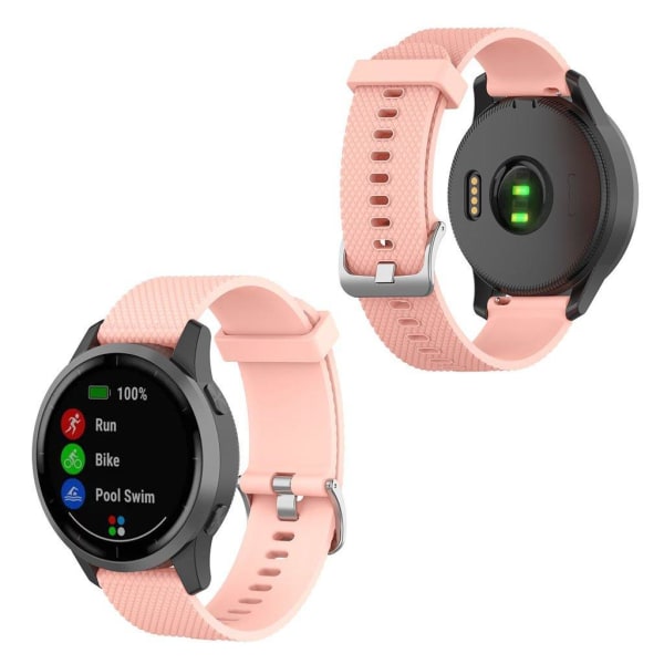 Garmin Vivoactive 4 silikoninen kuvioitu kellonauha - Pinkki Pink