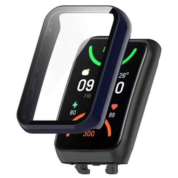 Oppo Band 2 cover with tempered glass screen protector - Blue Blå