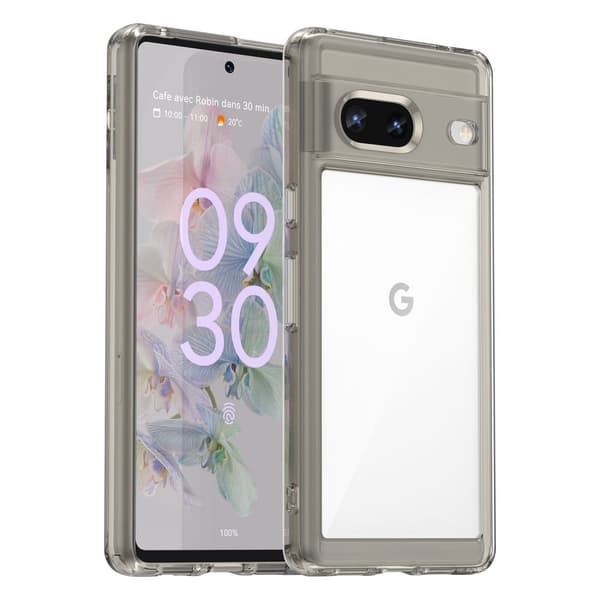 Google Pixel 7 älykäs akryylikansi - Läpinäkyvä Harmaa Silver grey