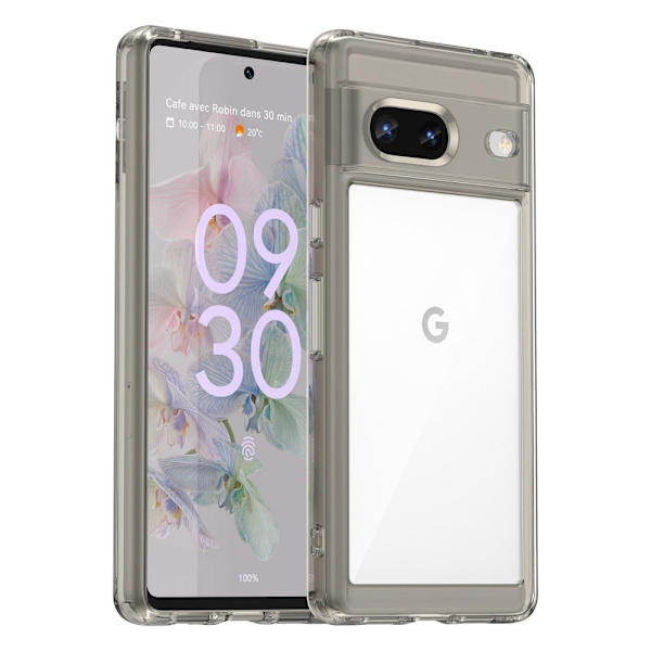 Google Pixel 7 smart akryl cover - Gennemsigtig Grå Silver grey