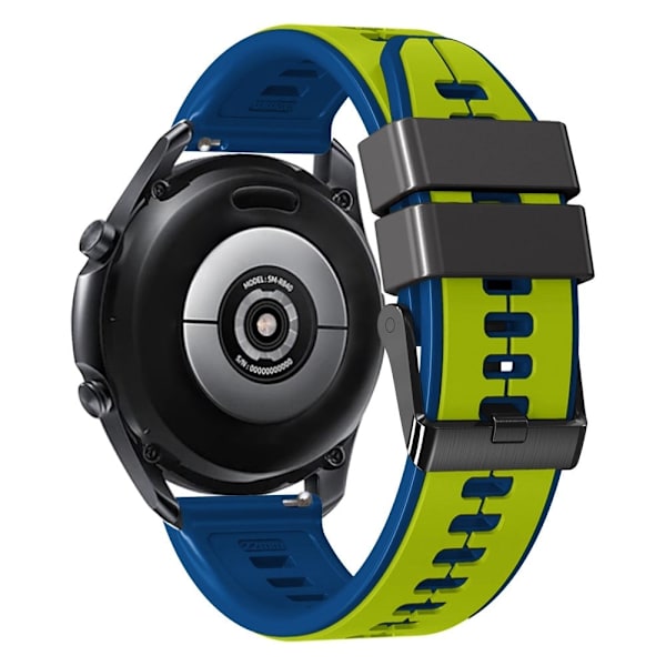 22 mm universal silikonerem i to farver - Lime / Blå Green