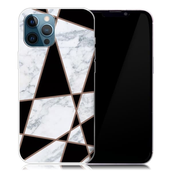 Marmormotiv iPhone 13 Pro skal - Fragment Svart Och Vit Marmor multifärg