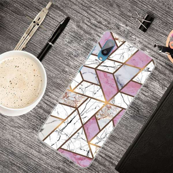 Marble Samsung Galaxy M02 / A02 Etui - Rose / Hvid / Grå Marmor Multicolor