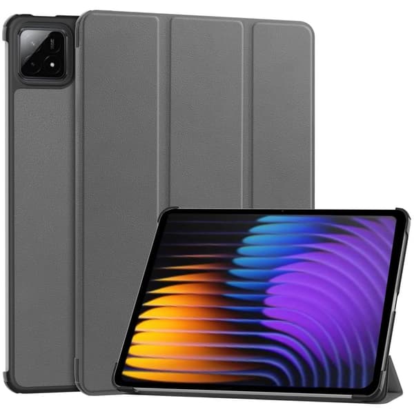 Xiaomi Pad 7 Pro / Pad 7 Fodral Anti-Drop Läder Stativ Tablet Cover - Grå Silvergrå