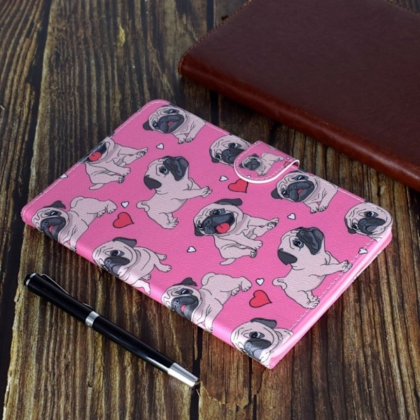 Samsung Galaxy Tab S5e mønster læder etui - Hund Pink