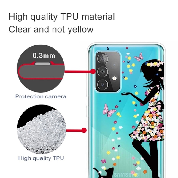 Deco Samsung Galaxy A23 kotelot - Kissa Ja Tyttö Multicolor