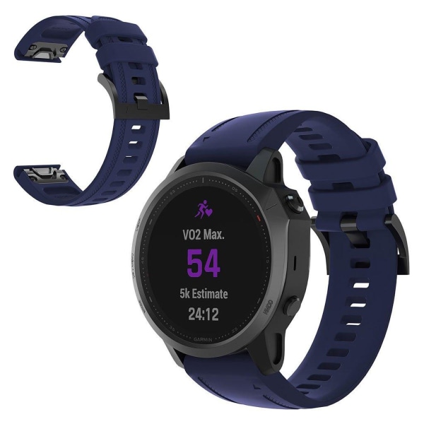 Garmin Fenix 6S silikoninen kellonauha - Tummansininen Blue