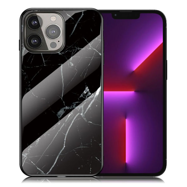 Marble design iPhone 13 Pro cover - Sort Marmor Black