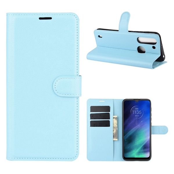 Classic Motorola One Fusion Flip Etui - Babyblå Blue