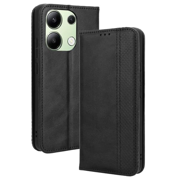 Bofink Vintage Xiaomi Redmi Note 13 4G nahkakotelo - Musta Black