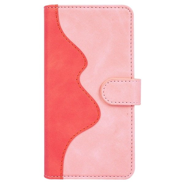 To-farvet iPhone 14 Plus læderetui - Pink Pink