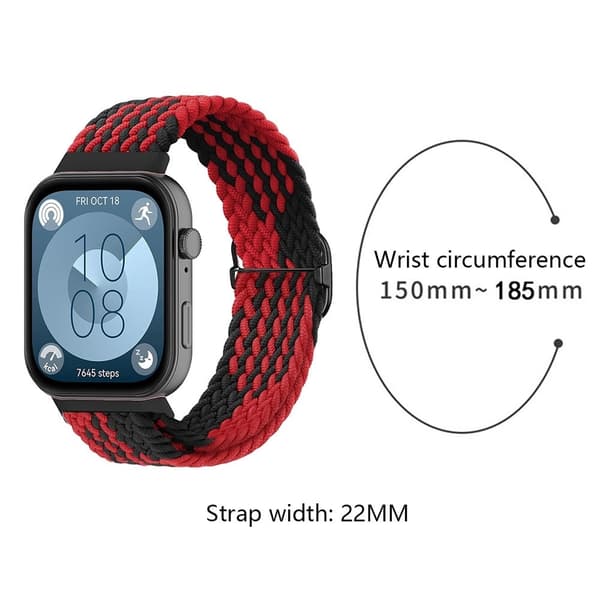 Huawei Watch Fit 3 Adjustable Nylon Braided Watch Band Woven Style Wrist Strap - Style E Gold