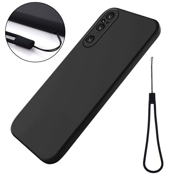 Matte Liquid silikone cover til Sony Xperia 1 V - Sort Black