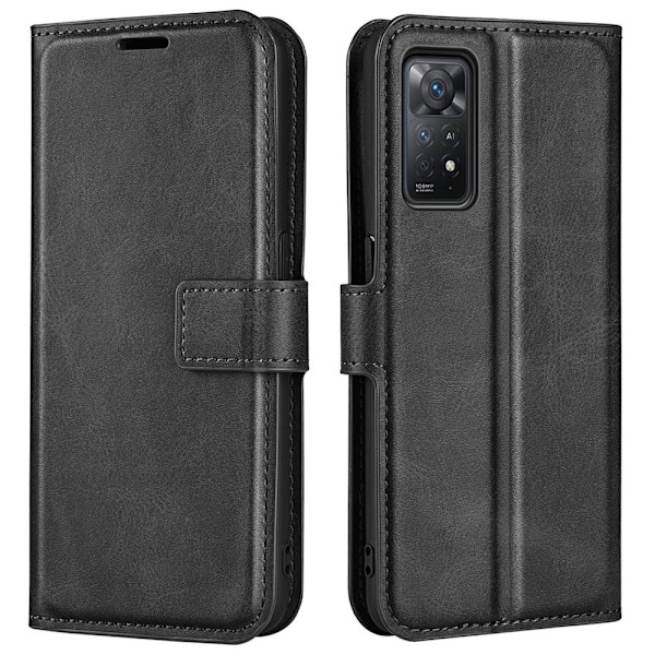 Xiaomi Redmi Note 11S 5G / Xiaomi Redmi Note 11 Pro nahkainen lompakokkotelo - Musta Black