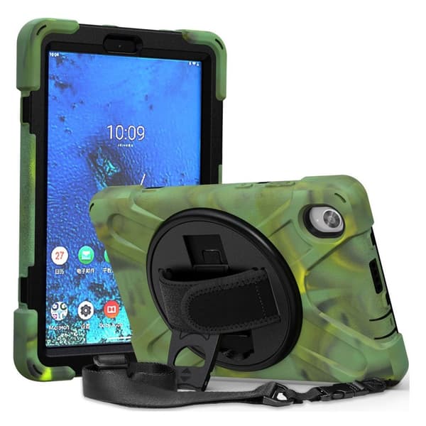 Lenovo Tab M8 360 vridbart silikonfodral - Militärgrön Grön