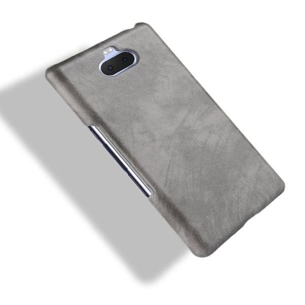 Sony Xperia 10 Plus litchi belagt deksel - Grå Silver grey