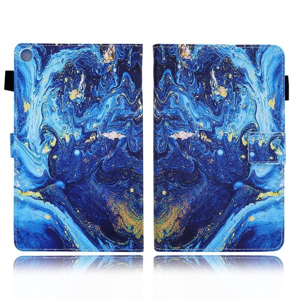 Samsung Galaxy Tab A 8.4 (2020) Elegant Mønster Lær Flippetui - Painting Blue