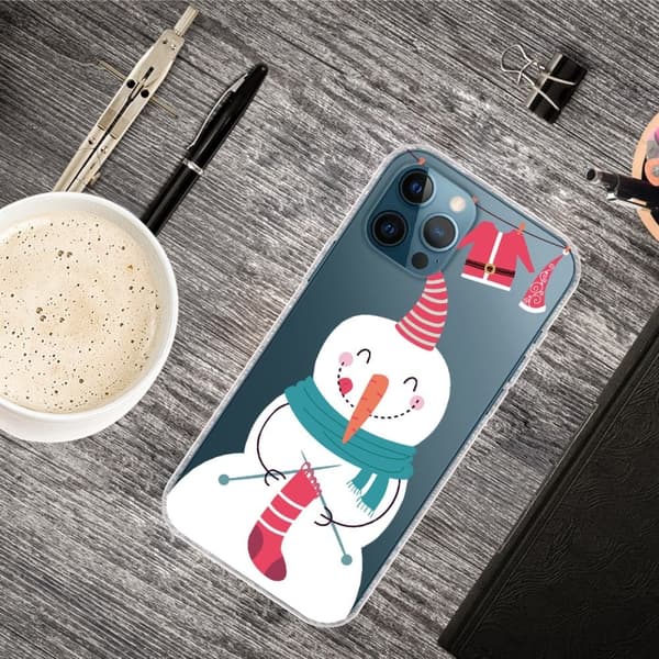 Juleveske til iPhone 13 Pro Max - Snømann Strikker Sokk Multicolor