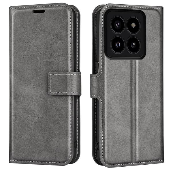Xiaomi 14 Pro nahkainen lompakokkotelo - Hopea/Harmaa Silver grey
