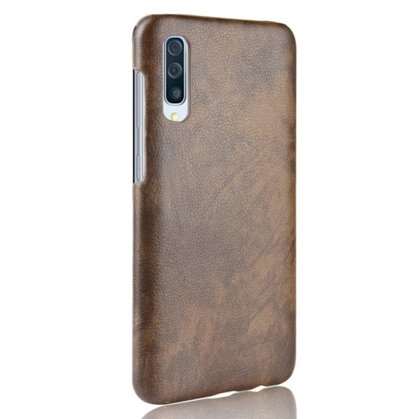 Samsung Galaxy A50 litchi coated fodral - Kaffe Brun