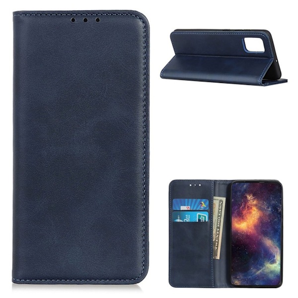 Wallet-style ægte Læder Flipcase til Oneplus 9 Pro - Blå Blue