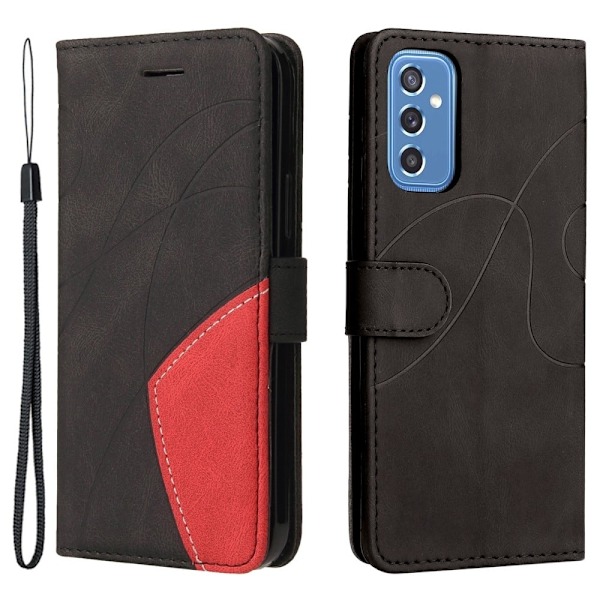 Teksturoitu nahkakotelo hihnalla Samsung Galaxy M52 5G - Musta Black