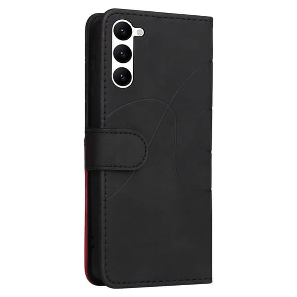 Tekstureret Samsung Galaxy S23 læderetui med rem - Sort Black