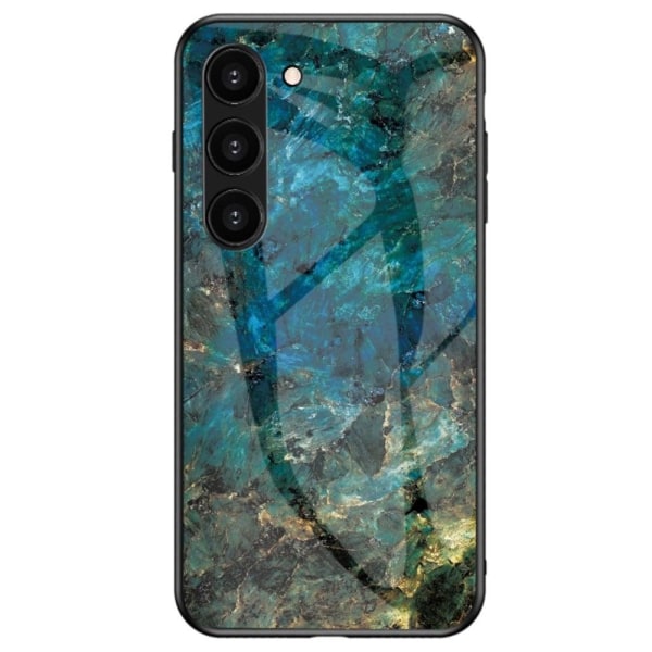 Fantasy Marmor Samsung Galaxy S23 skal - Smaragd Marmor Blå