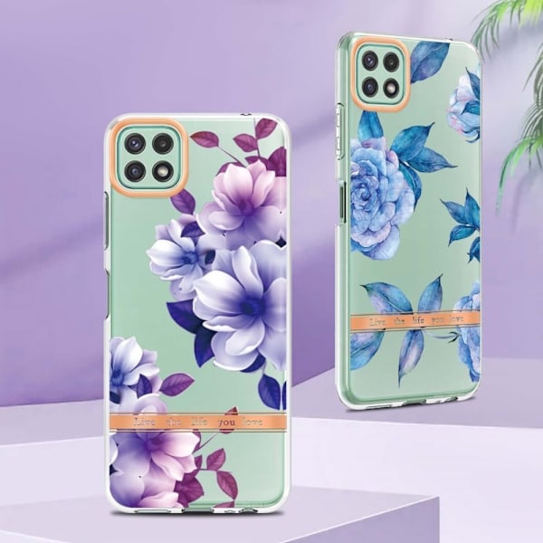 Supertunt och tåligt mjukfodral för Samsung Galaxy A22 5G - Blå Pion Blå