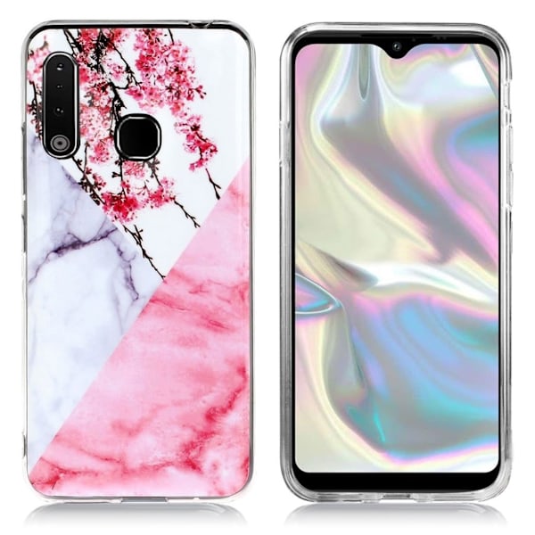 Marmormotiv Samsung Galaxy A70e skal - Blommor Marmor Rosa