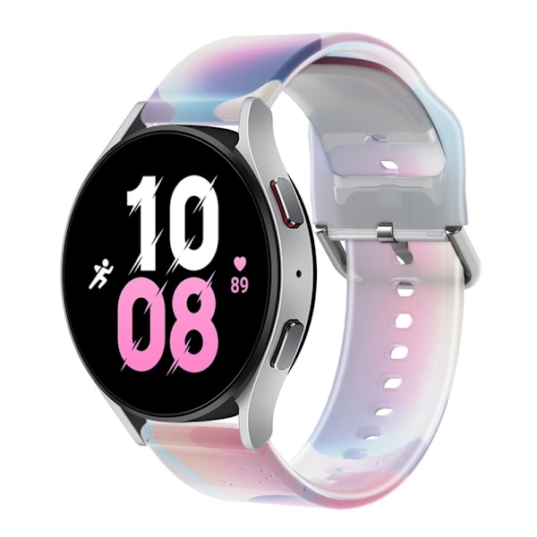 20 mm universellt klockarmband i regnbågsfärgad silikon - Blå Lila Bubbla multifärg