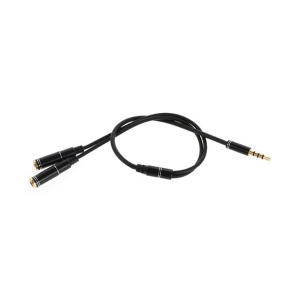 Han til To Hun 30cm Audio Splitter Kabel  Sort Black