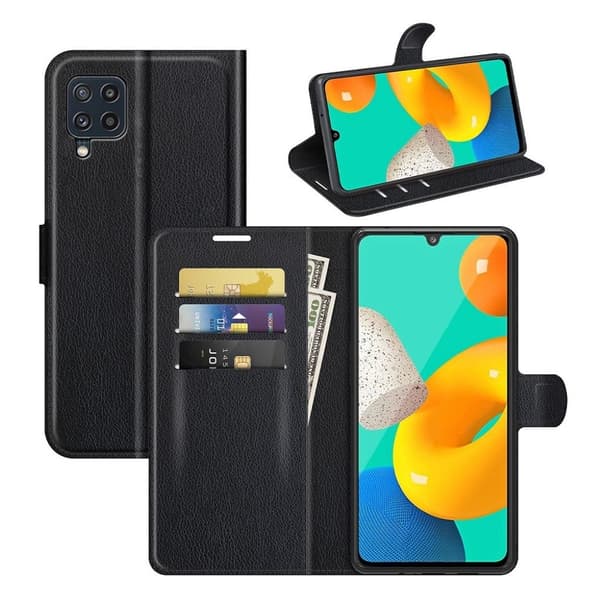 Klassisk Samsung Galaxy M32 flip etui - Sort Black