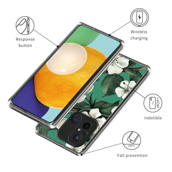 Deco Xiaomi Redmi 12C skal - Vita Blommor Grön