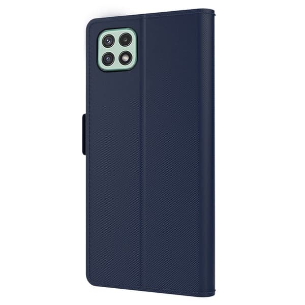 Phone Etui med Make-up Mirror og Slick Design til Samsung Galaxy A22 5G - Blå Blue