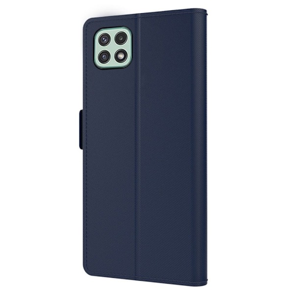 Phone Suojakotelo With Make-up Mirror And Slick Design For Samsung Galaxy A22 5G - Sininen Blue