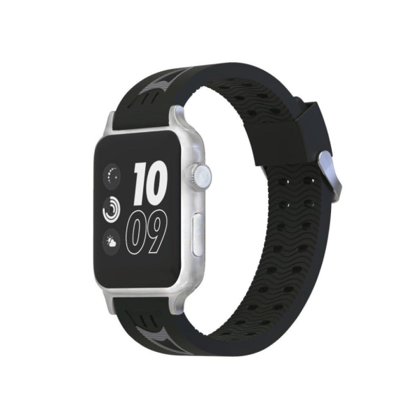 Apple Watch Series 4 44mm Smilende Ansigt silikone Urrem - Sort Black