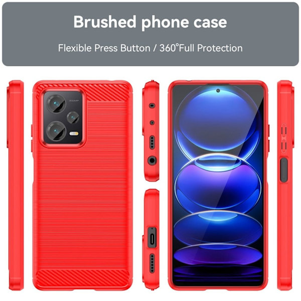 Carbon Flex Etui Xiaomi Redmi Note 12 Pro Plus - Rød Red