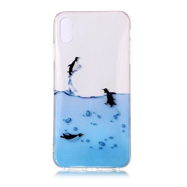 iPhone Xs Max-geletui med mønsterprint - Svømmende Pingvin Multicolor