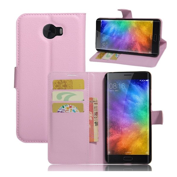 Xiaomi Mi Note 2 Smart læder etui med indbygget pung - Lyserød Pink