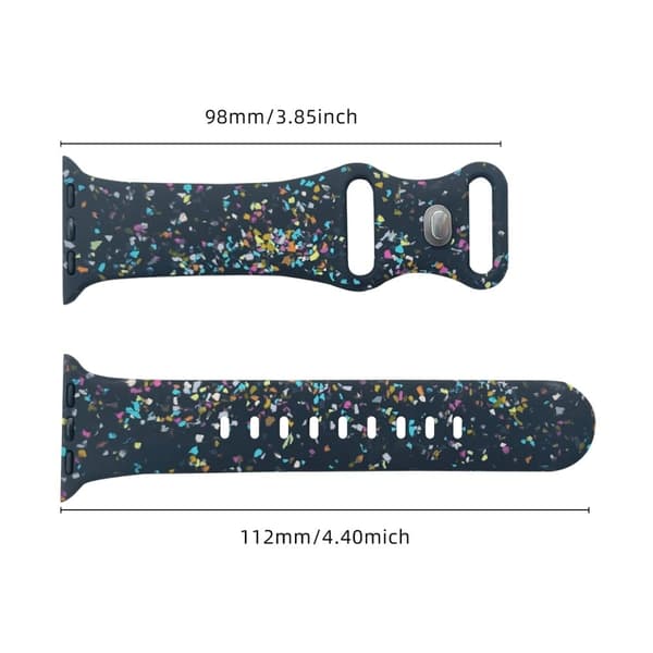 Pattern Band Apple Watch Universal 49mm/45mm/42mm silikone urrem - Mørkeblå Blue