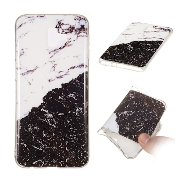 Samsung Galaxy J6 Plus (2018) marmor mønster blødt etui - stil Q Black