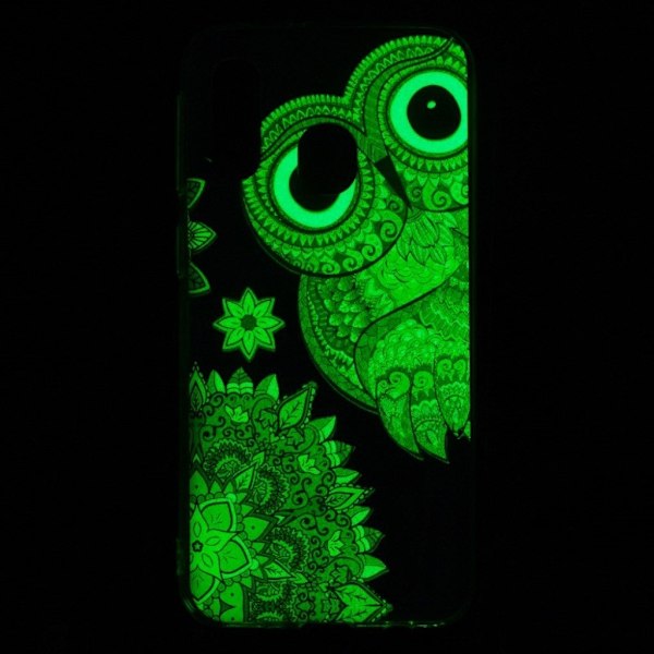 Samsung Galaxy A40 fodral med noctilucent mönster - Ugglemönster multifärg