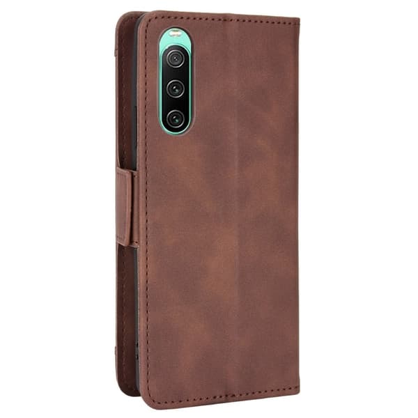 Moderne Sony Xperia 10 IV læderetui med pung - Brun Brown