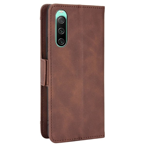 Sony Xperia 10 IV moderni nahkainen lompakkokotelo - Ruskea Brown