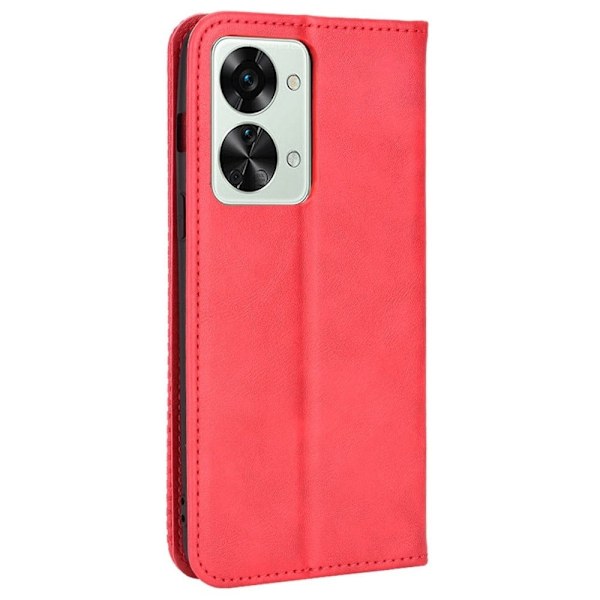 Bofink Vintage OnePlus Nord 2T nahkakotelo - Punainen Red
